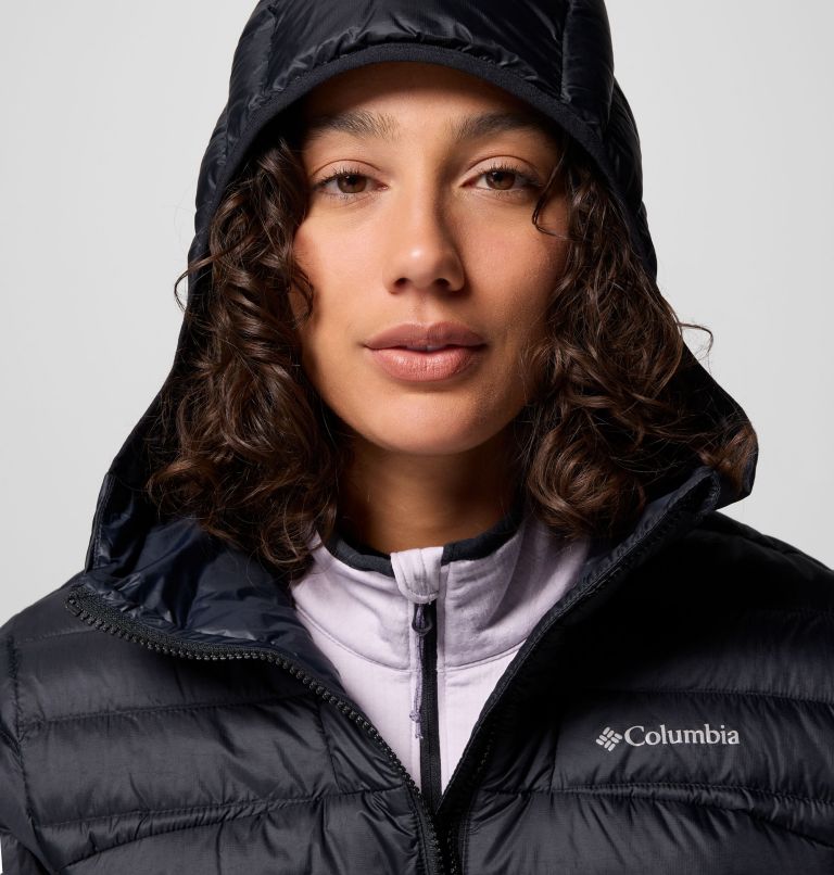 Women's Corelite Down Hooded Jacket, Color: Black, image 6