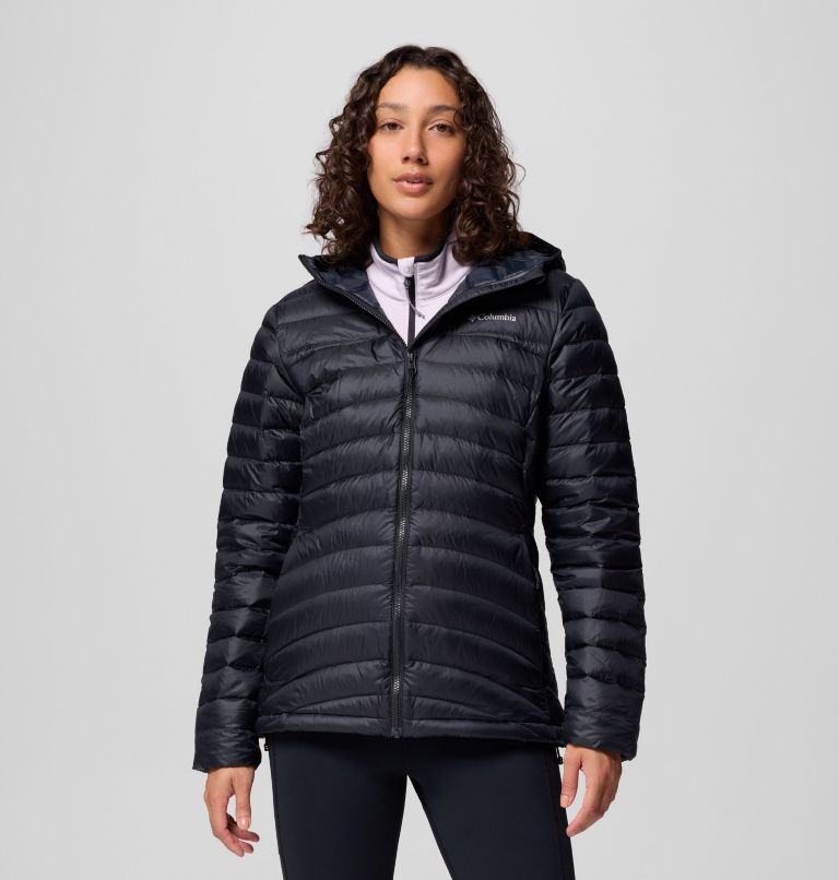 Women's Corelite Down Hooded Jacket, Color: Black, image 1