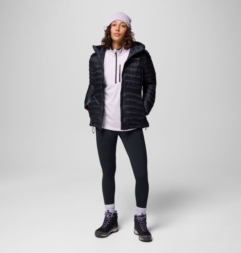 Women's Corelite Down Hooded Jacket, Color: Black, image 2