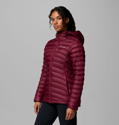 Women's Corelite Down Hooded Jacket, Color: Rich Wine, image 8