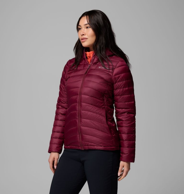 Women's Corelite Down Hooded Jacket, Color: Rich Wine, image 5
