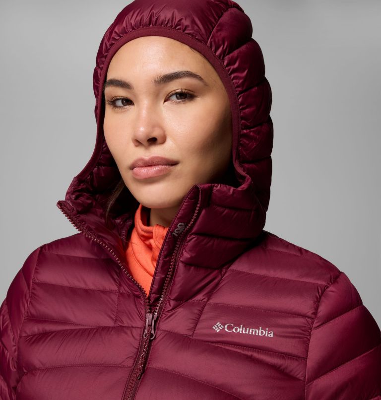 Women's Corelite Down Hooded Jacket, Color: Rich Wine, image 6