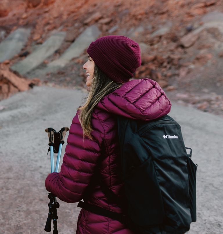 Women's Corelite Packable Down Hooded Jacket, Color: Rich Wine, image 10