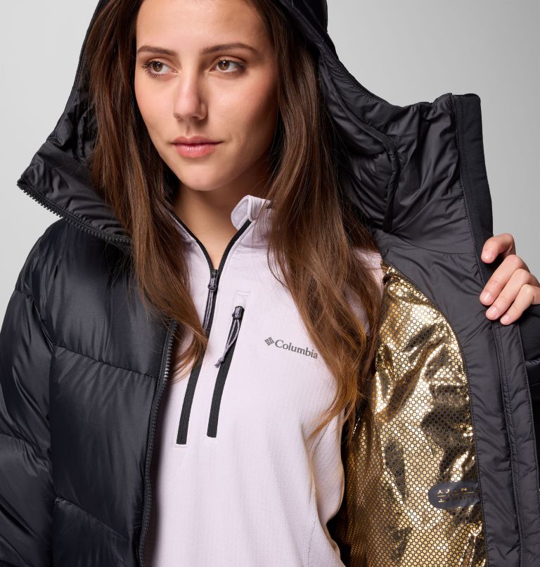 Women's Cloudview Down Hooded Jacket, Color: Black, image 9
