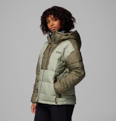 Women's Pike Lake III Hooded Puffer Jacket, Color: Safari, Stone Green, image 8