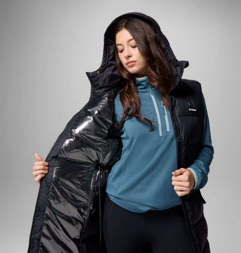 Women's Pike Lake II Long Vest, Color: Black, image 6