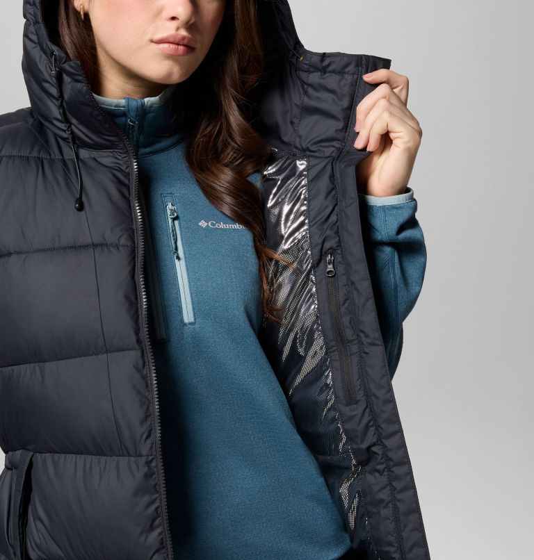 Women's Pike Lake II Long Vest, Color: Black, image 7