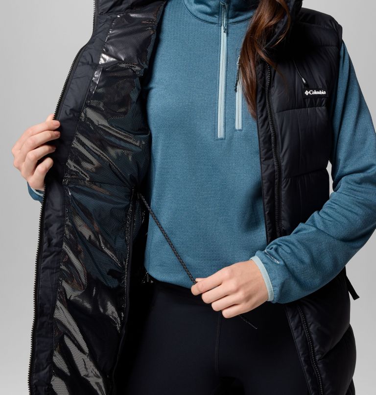 Women's Pike Lake II Long Vest, Color: Black, image 8