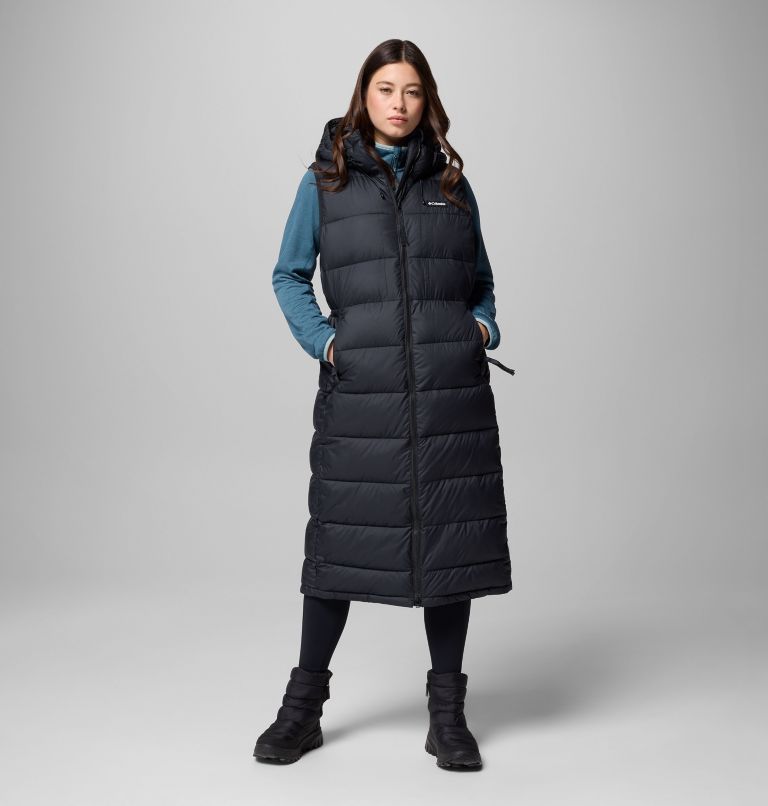 Women's Pike Lake II Long Vest, Color: Black, image 1