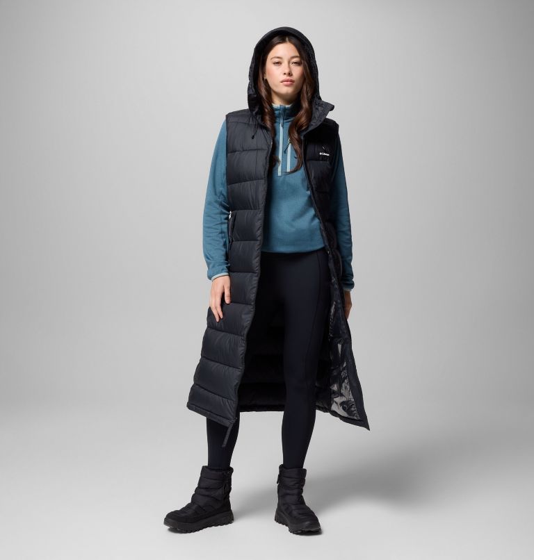 Women's Pike Lake II Long Vest, Color: Black, image 2