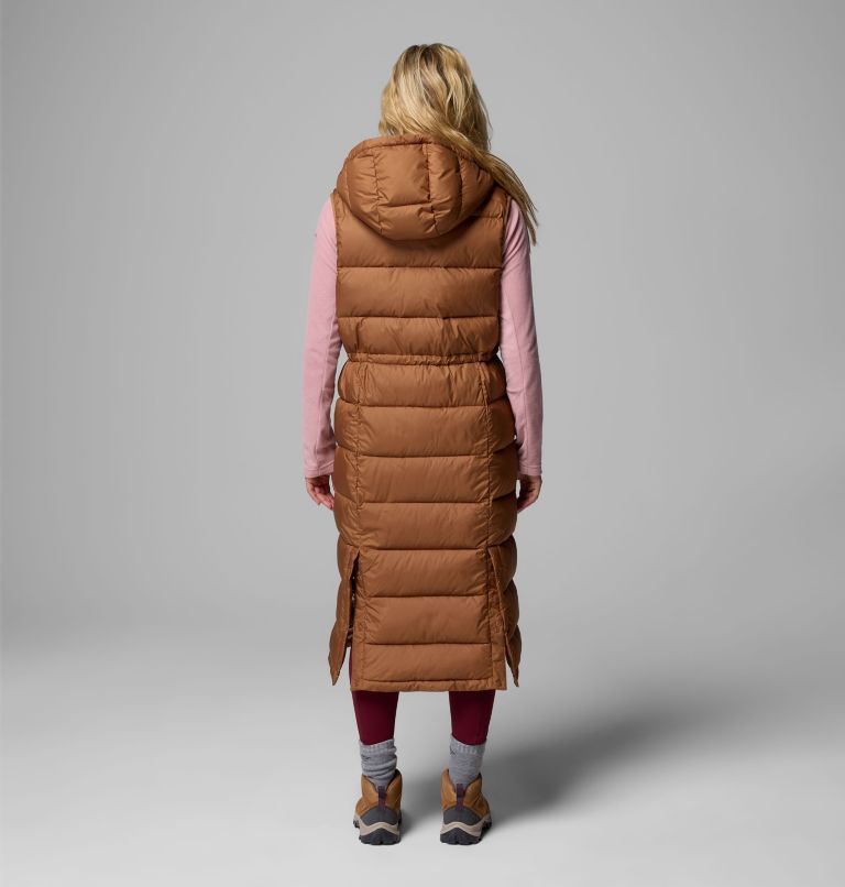 Women's Pike Lake II Long Vest, Color: Camel Brown, image 3