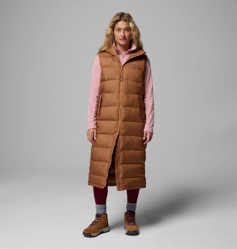 Women's Pike Lake II Long Vest, Color: Camel Brown, image 1