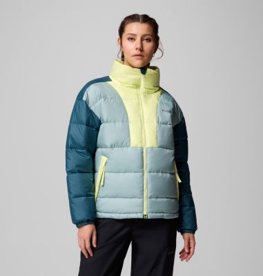 Women's Pike Lake Puffer Jacket, Color: Crushed Blue, Everblue, Citron Haze, image 17