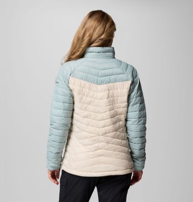Women's Powder Pass Jacket, Color: Dark Stone, Crushed Blue, image 3