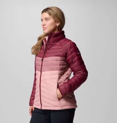 Women's Powder Pass Jacket, Color: Eraser Pink, Fig, Rich Wine, image 12