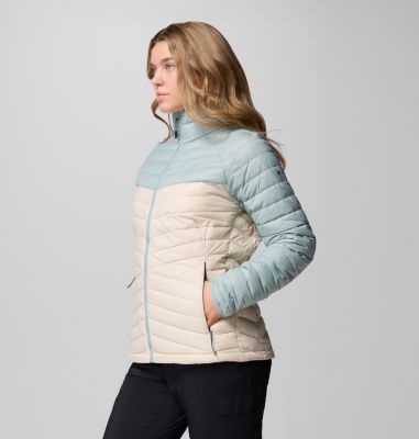 Women's Powder Pass Insulated Jacket, Color: Dark Stone, Crushed Blue, image 16