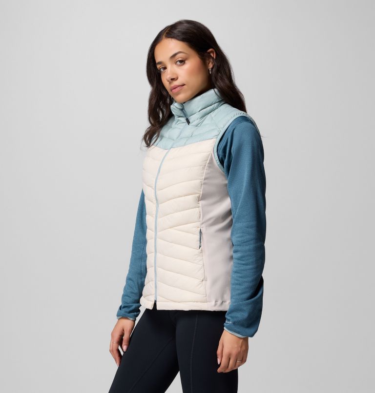 Women's Powder Pass III Hybrid Vest, Color: Dark Stone, Crushed Blue, image 4