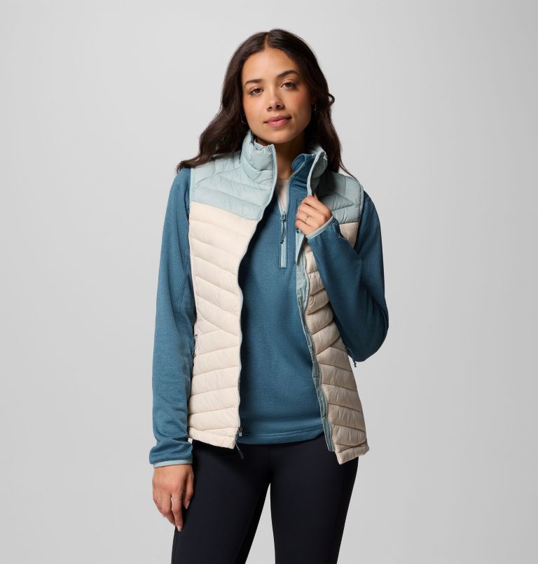 Women's Powder Pass III Hybrid Vest, Color: Dark Stone, Crushed Blue, image 5
