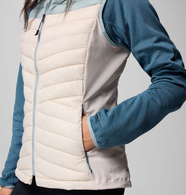 Women's Powder Pass III Hybrid Vest, Color: Dark Stone, Crushed Blue, image 7