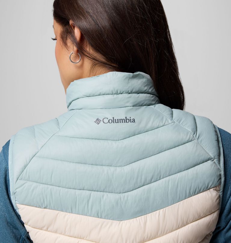 Women's Powder Pass III Hybrid Vest, Color: Dark Stone, Crushed Blue, image 9