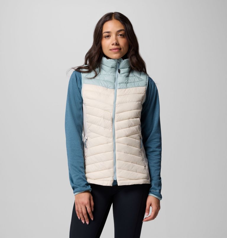 Women's Powder Pass III Hybrid Vest, Color: Dark Stone, Crushed Blue, image 1