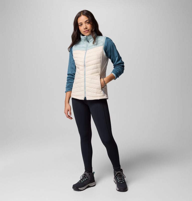Women's Powder Pass III Hybrid Vest, Color: Dark Stone, Crushed Blue, image 2