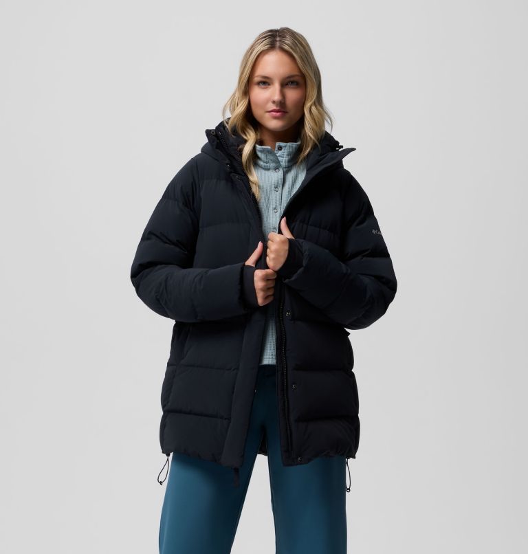 Women's Amaze Puff Mid Hooded Jacket, Color: Black, image 1