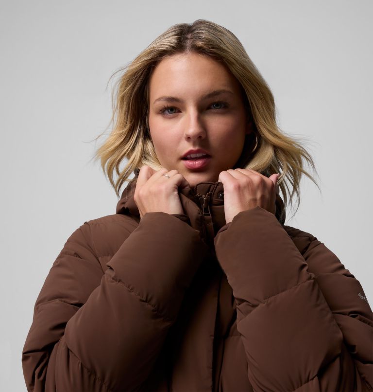 Women's Amaze Puff Mid Hooded Jacket, Color: Tobacco, image 15