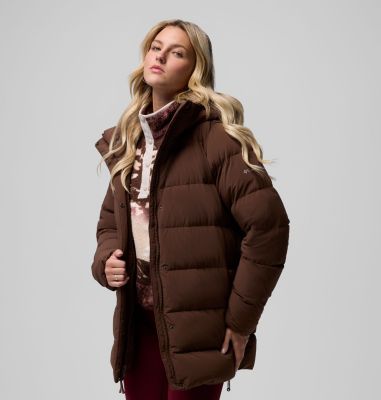 Women's Amaze Puff Mid Hooded Jacket, Color: Tobacco, image 4