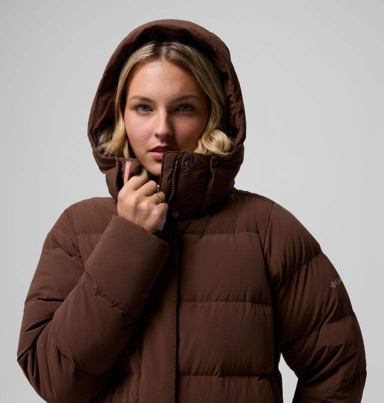 Women's Amaze Puff Mid Hooded Jacket, Color: Tobacco, image 9