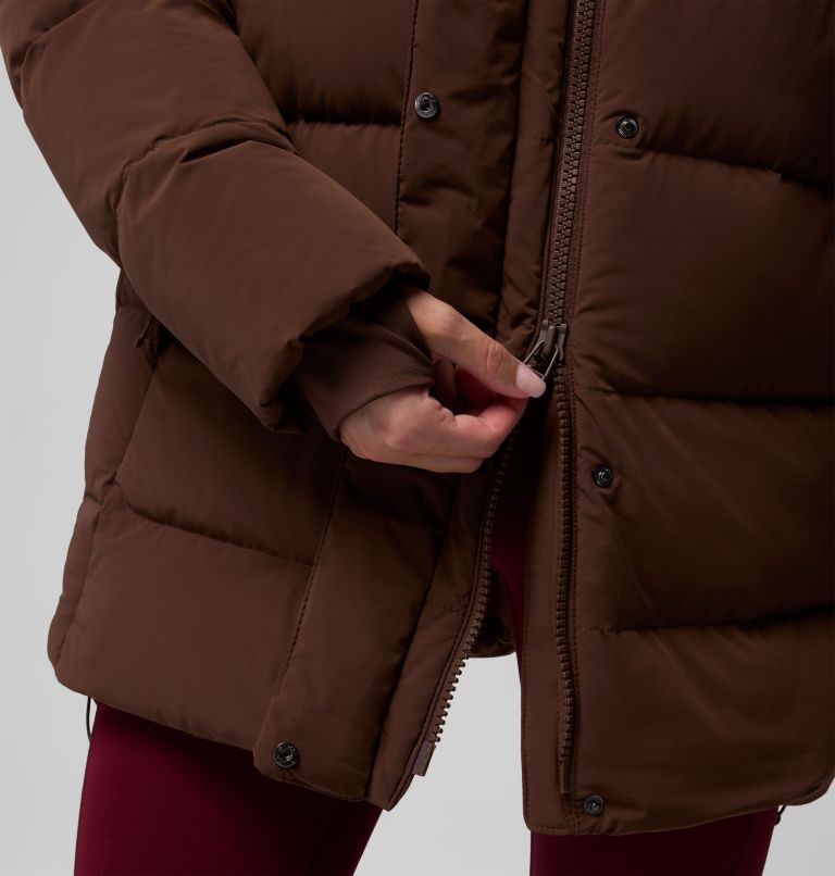 Women's Amaze Puff Mid Hooded Jacket, Color: Tobacco, image 10
