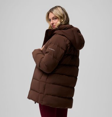 Women's Amaze Puff Mid Hooded Jacket, Color: Tobacco, image 3