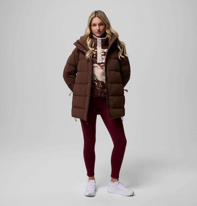 Women's Amaze Puff Mid Hooded Jacket, Color: Tobacco, image 2