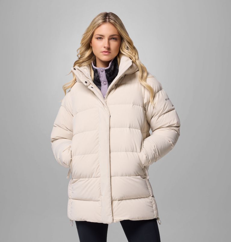 Women's Amaze Puff Mid Hooded Jacket, Color: Dark Stone, image 1