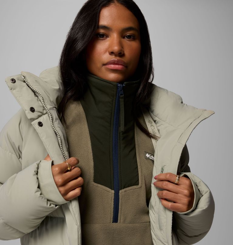 Women's Amaze Puff Mid Hooded Jacket, Color: Safari, image 13