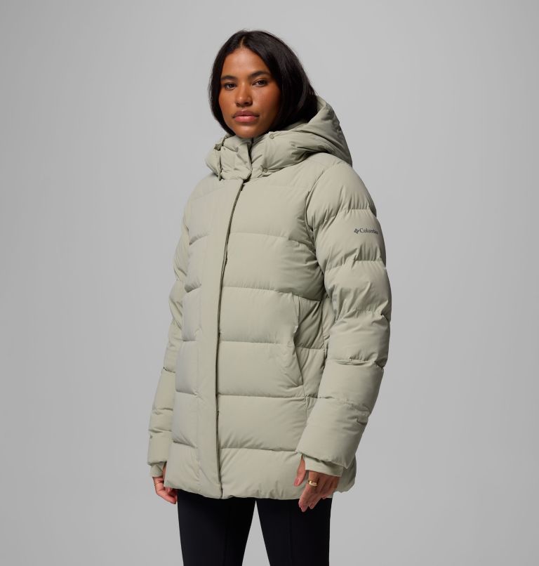 Women's Amaze Puff Mid Hooded Jacket, Color: Safari, image 4