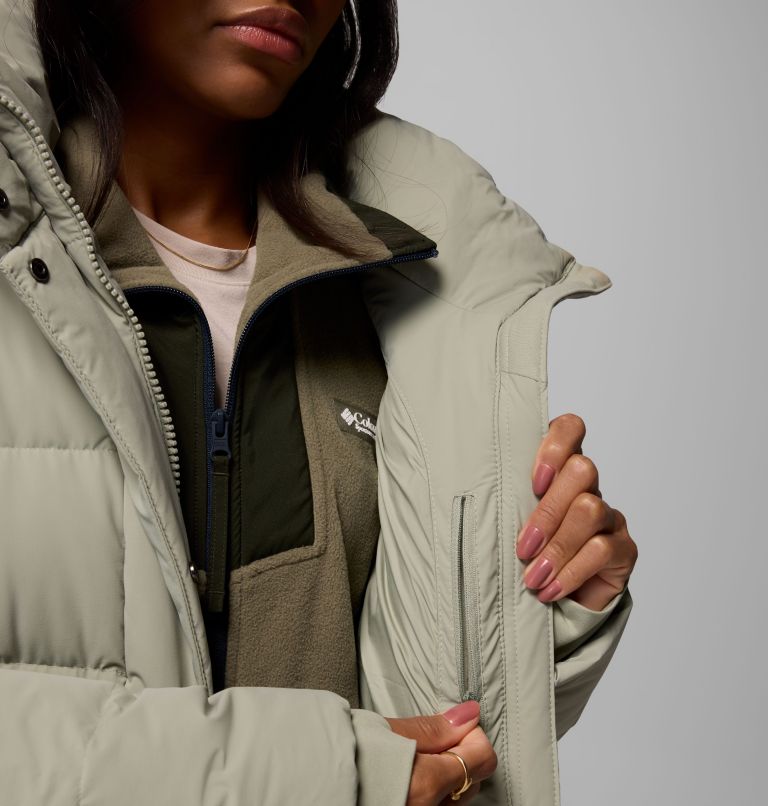 Women's Amaze Puff Mid Hooded Jacket, Color: Safari, image 8