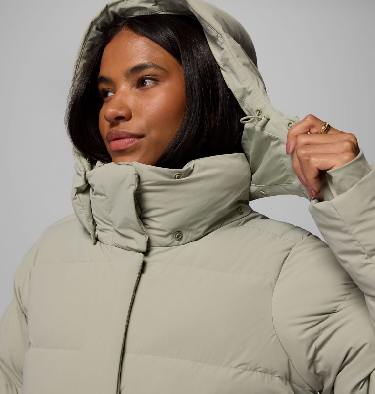 Women's Amaze Puff Mid Hooded Jacket, Color: Safari, image 12