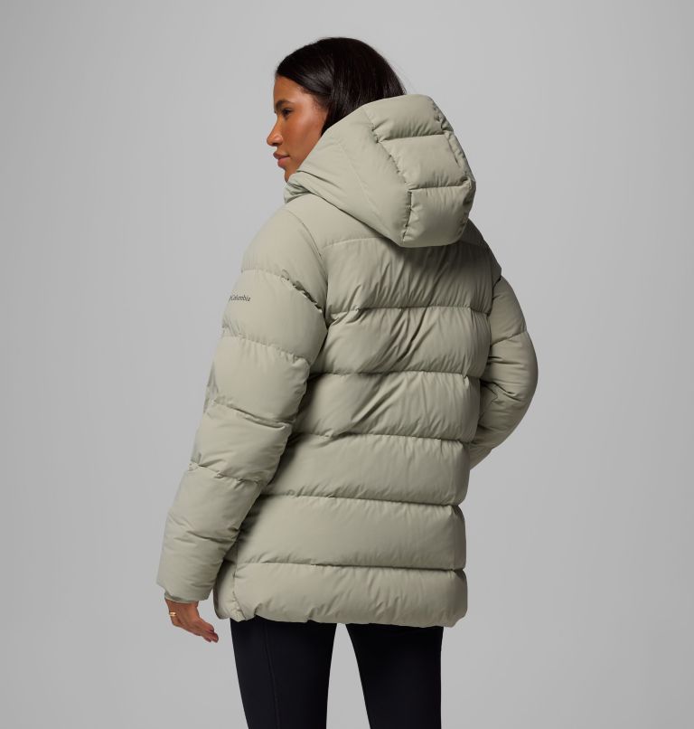 Women's Amaze Puff Mid Hooded Jacket, Color: Safari, image 3