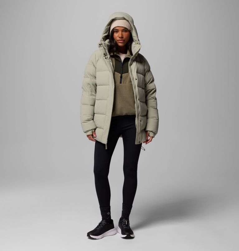 Women's Amaze Puff Mid Hooded Jacket, Color: Safari, image 2