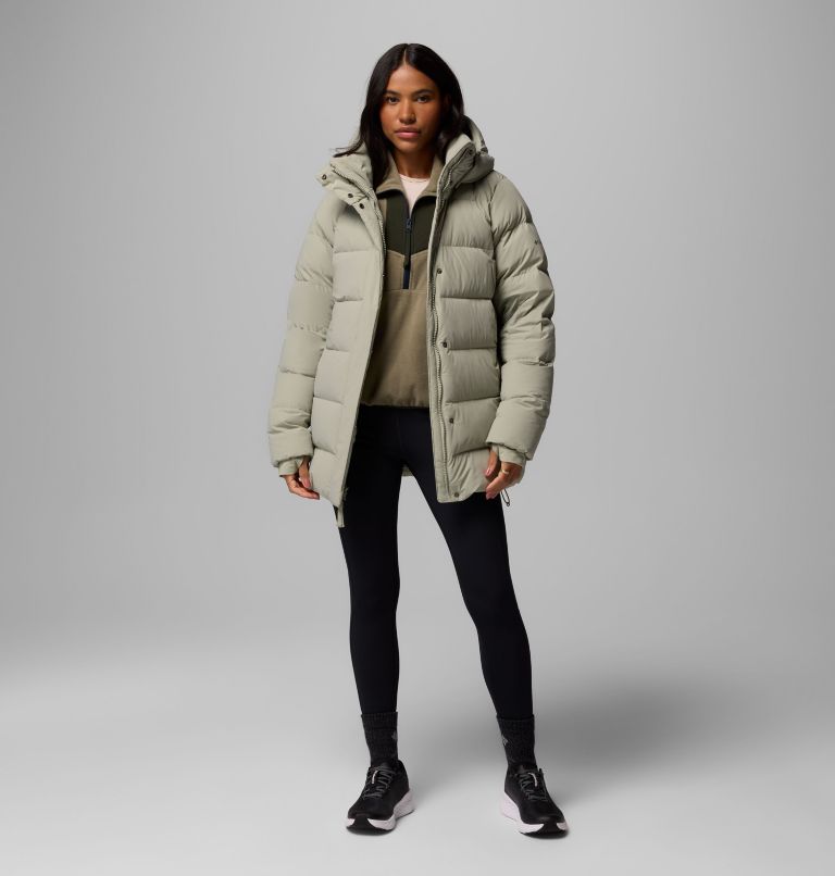 Women's Amaze Puff Mid Hooded Jacket, Color: Safari, image 18