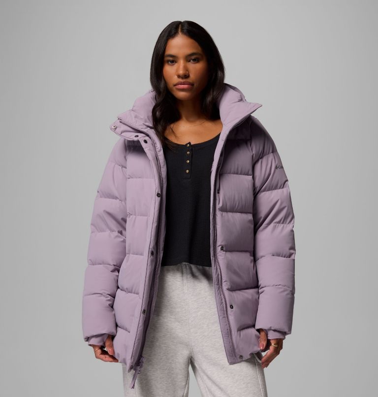 Women's Amaze Puff Mid Hooded Jacket, Color: Shale Purple, image 5