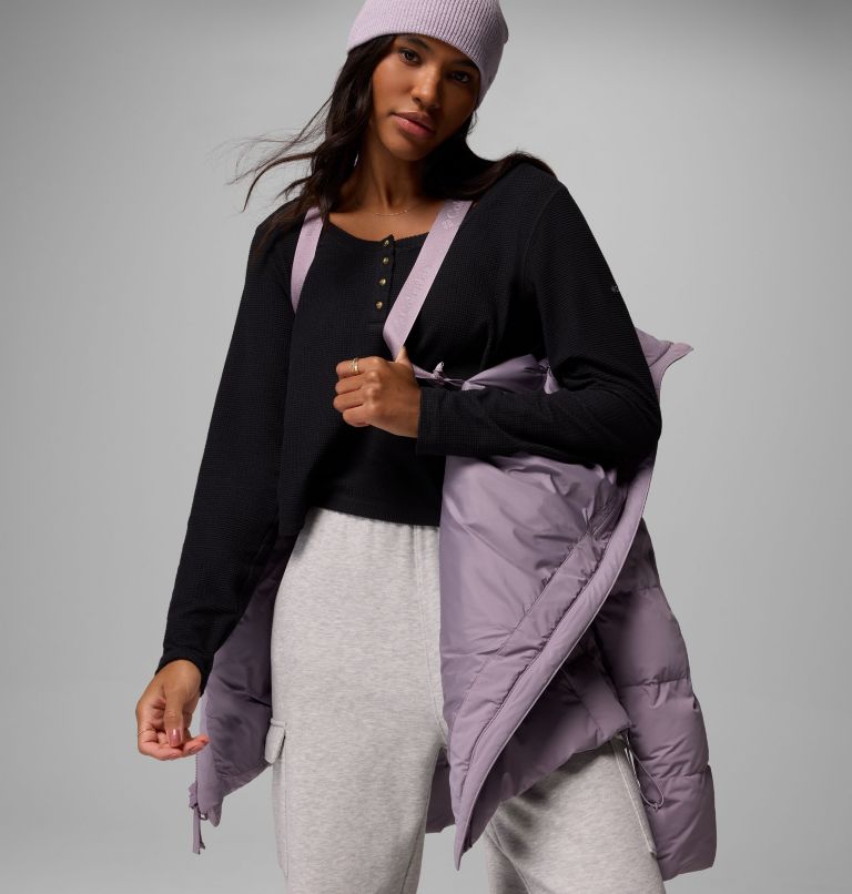 Women's Amaze Puff Mid Hooded Jacket, Color: Shale Purple, image 7