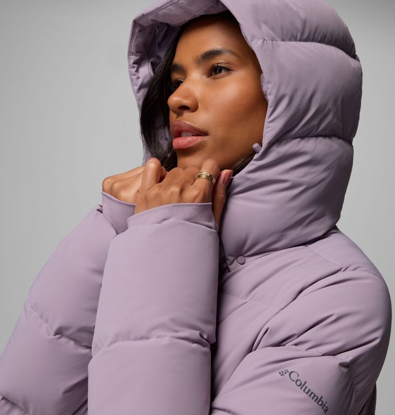 Women's Amaze Puff Mid Hooded Jacket, Color: Shale Purple, image 9