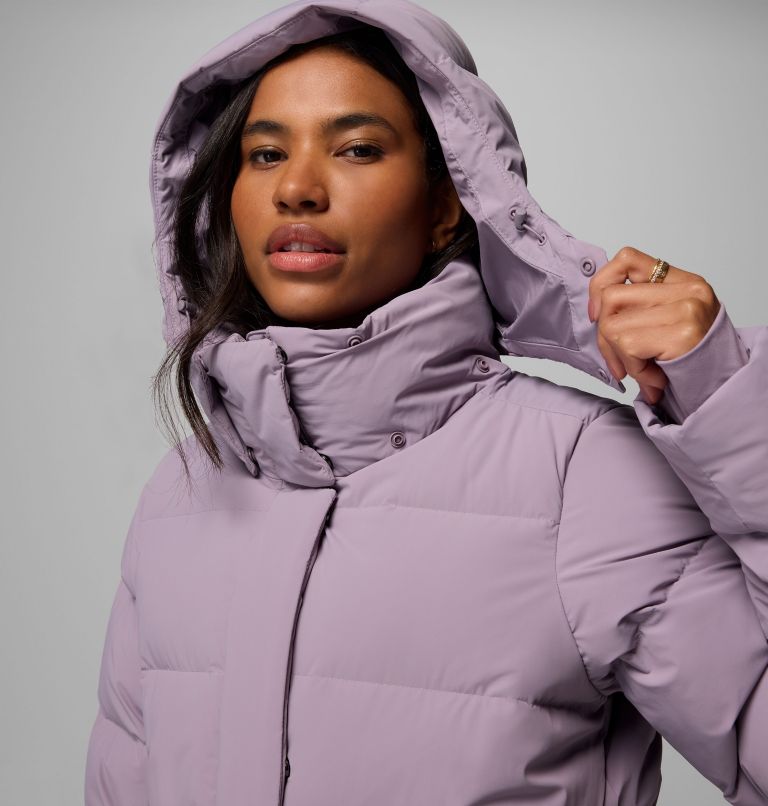 Women's Amaze Puff Mid Hooded Jacket, Color: Shale Purple, image 12