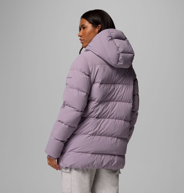 Women's Amaze Puff Mid Hooded Jacket, Color: Shale Purple, image 3