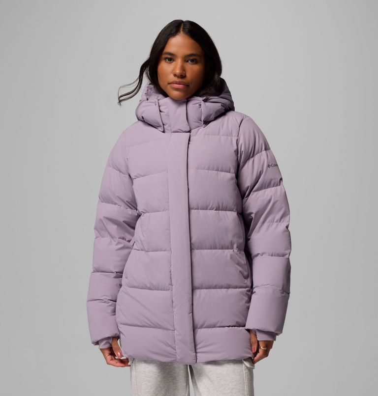 Women's Amaze Puff Mid Hooded Jacket, Color: Shale Purple, image 1