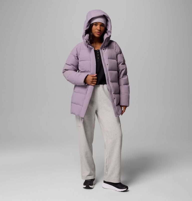 Women's Amaze Puff Mid Hooded Jacket, Color: Shale Purple, image 2