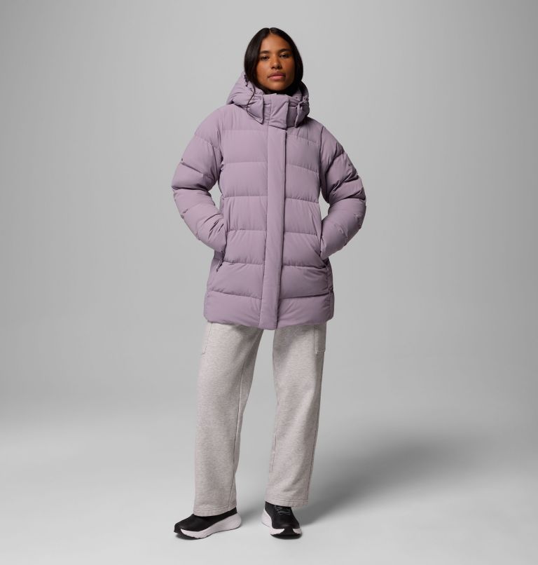 Women's Amaze Puff Mid Hooded Jacket, Color: Shale Purple, image 17