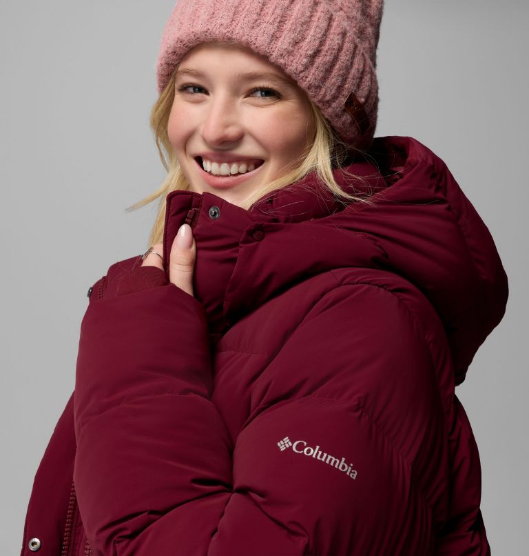 Women's Amaze Puff Mid Hooded Jacket, Color: Rich Wine, image 14